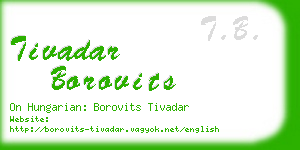 tivadar borovits business card